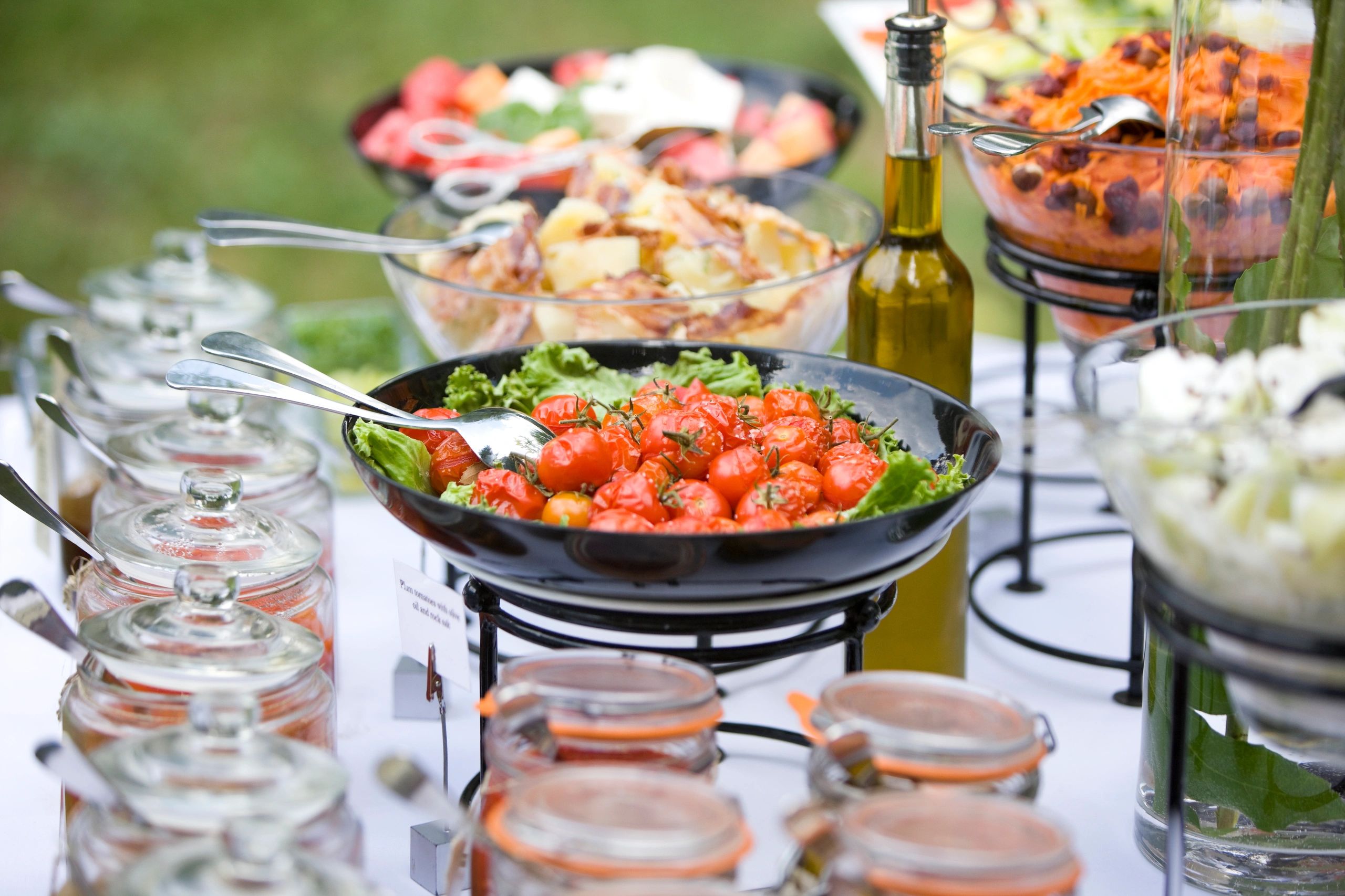 buffet food outdoors camp